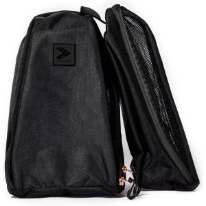 imageTravel Shoe Bag Mesh Material for Suitcase or Gym Bag Storage Dirt ampamp Water Resistant Black with Orange TrimBlack