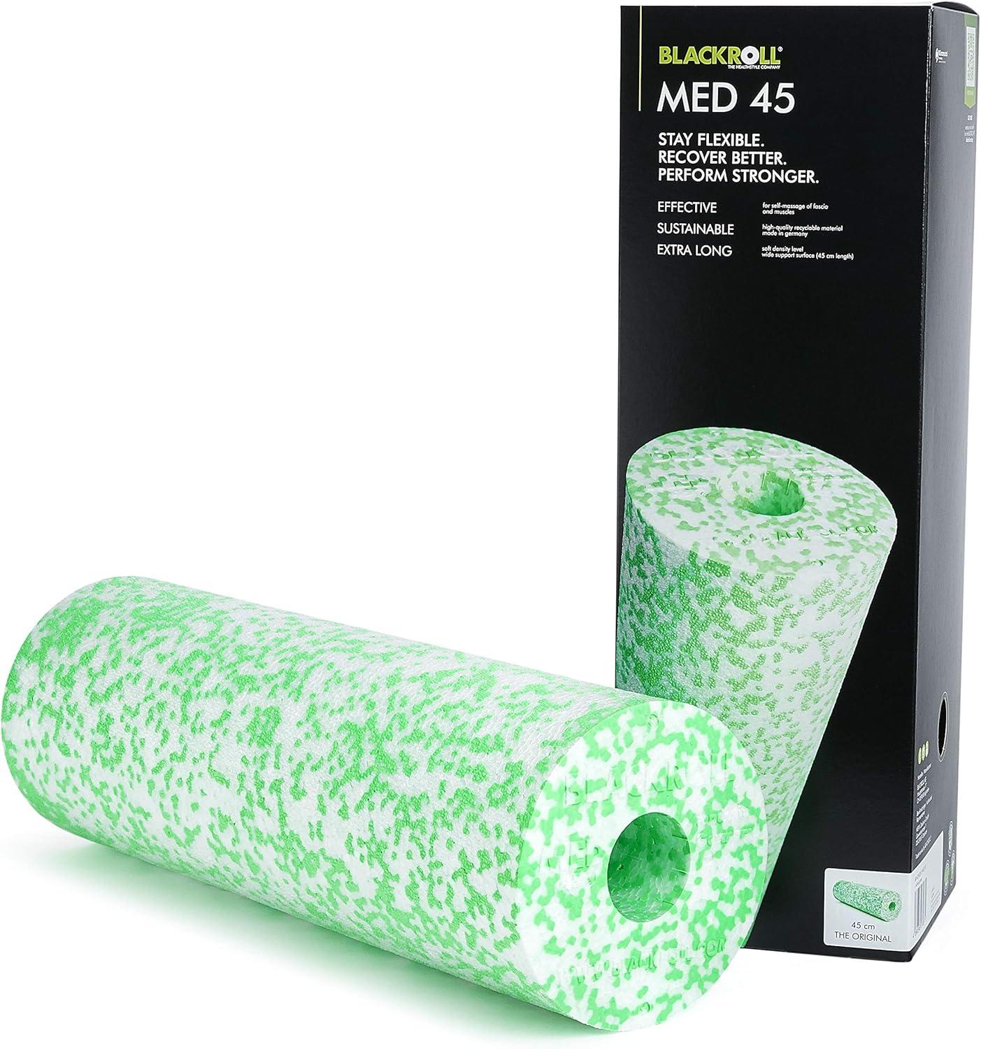 imageBLACKROLL  MED or MED 45 Foam Roller Ideal for Myofascial Trigger Point Release and Back Massage for Yoga Exercise Pilates and Home Gym Workouts and Muscle Recovery WhiteGreenWhiteGreen