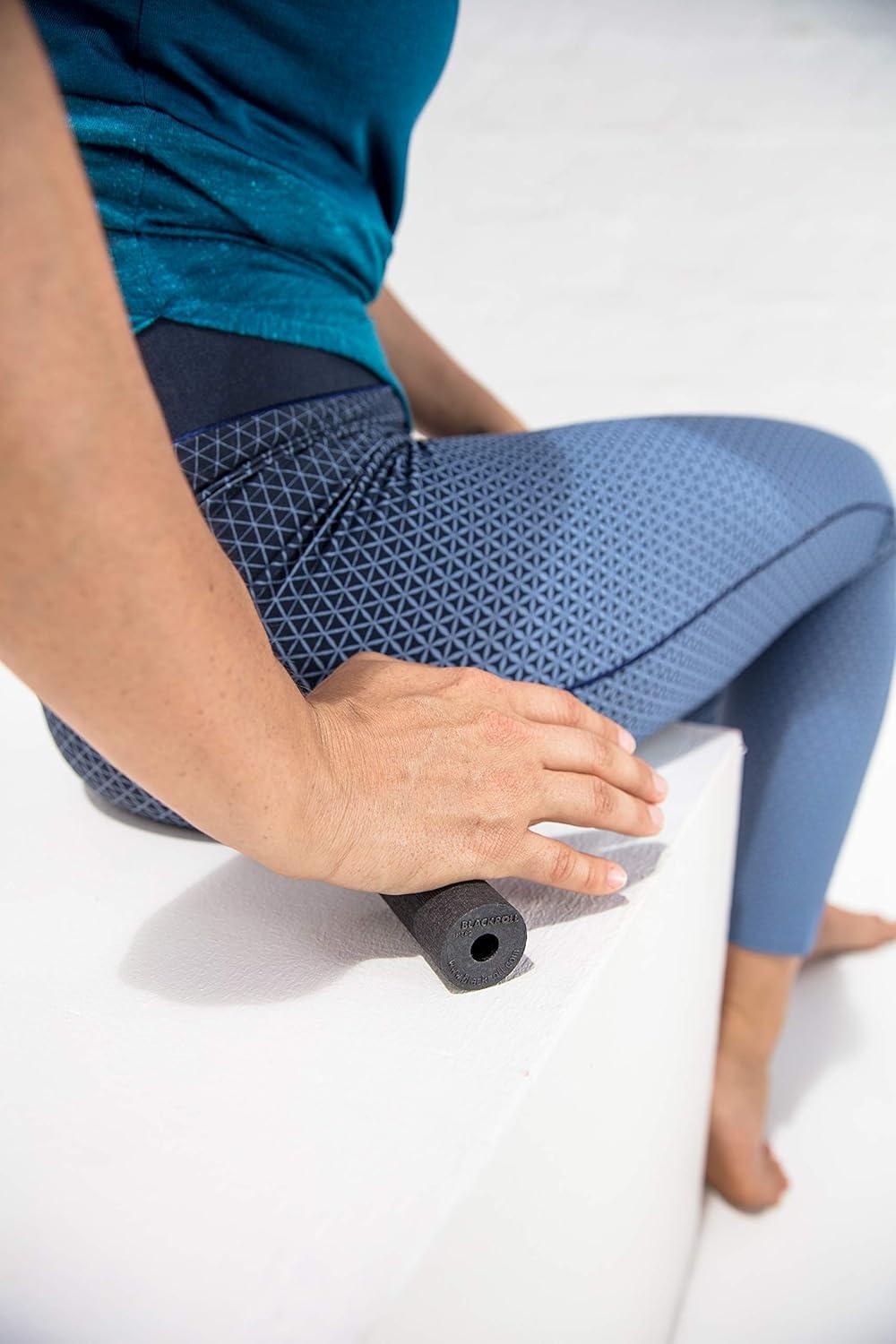 imageBLACKROLL  Micro Foam Roller Small Deep Tissue Massage Tool for Feet Hands and Arms Use for Travel Exercise and Muscle Recovery and Plantar Fasciitis Relief 6cm 23quot x 3cm 12quotBlack