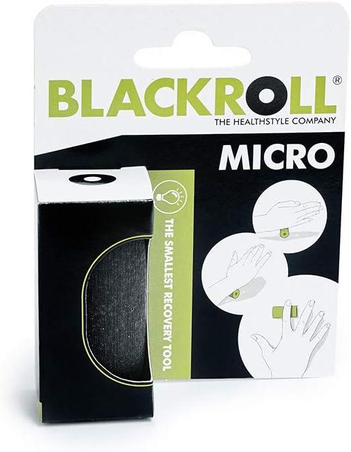imageBLACKROLL  Micro Foam Roller Small Deep Tissue Massage Tool for Feet Hands and Arms Use for Travel Exercise and Muscle Recovery and Plantar Fasciitis Relief 6cm 23quot x 3cm 12quotBlack