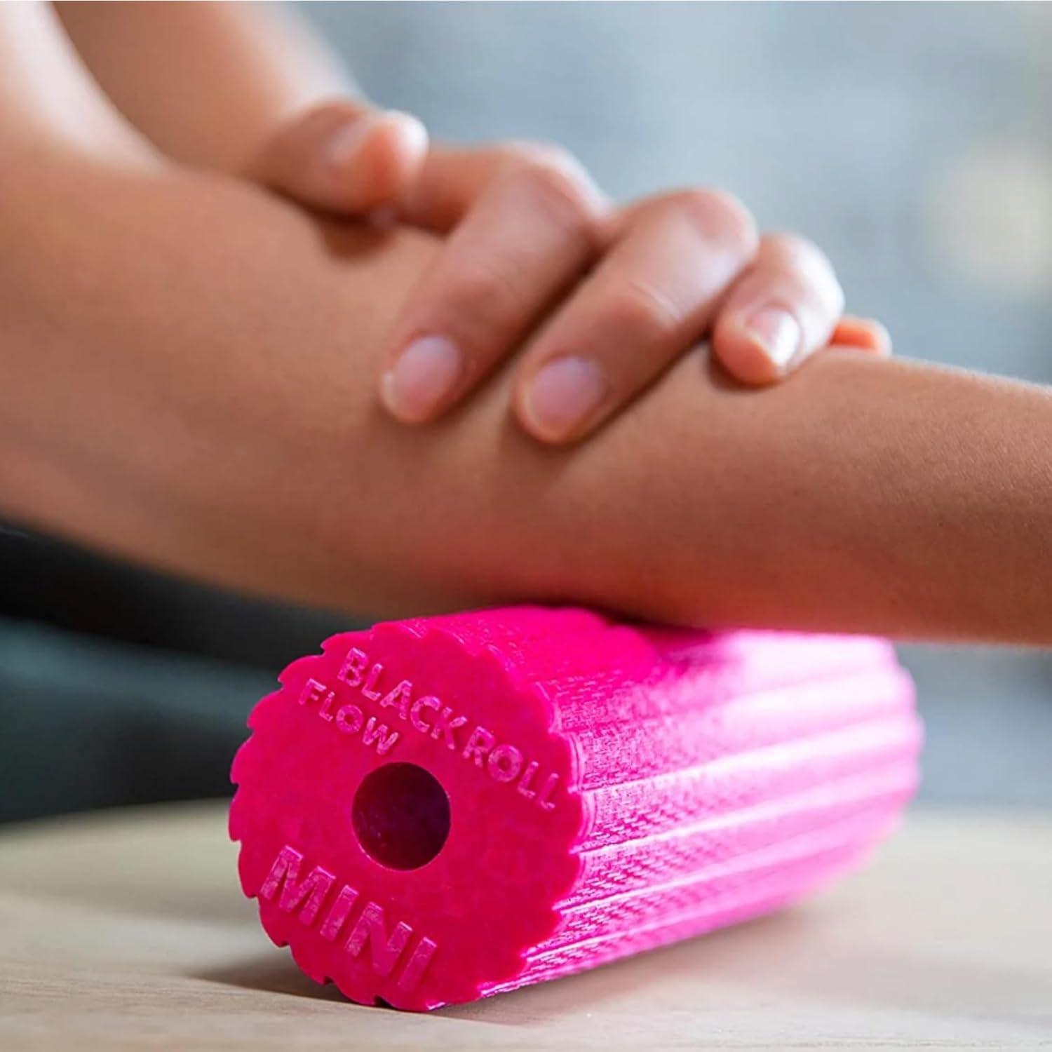 imageBLACKROLL  Mini Flow Foam Roller Portable Massage Tool for Feet Hands and Arms Ideal for Travel and Plantar Fasciitis Relief Great for Exercise Massage and Muscle Recovery 6quot x 2quotOrange