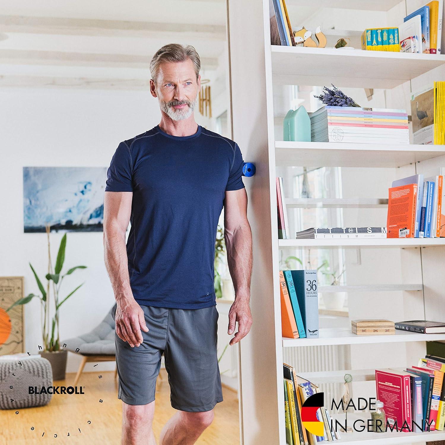 imageBLACKROLL  Mini Foam Roller Massage Tool for Feet Hands and Arms Ideal for Travel Size and Targeted Myofascial Release for Exercise Massage and Muscle Recovery 6quot x 2quot AzureGreen