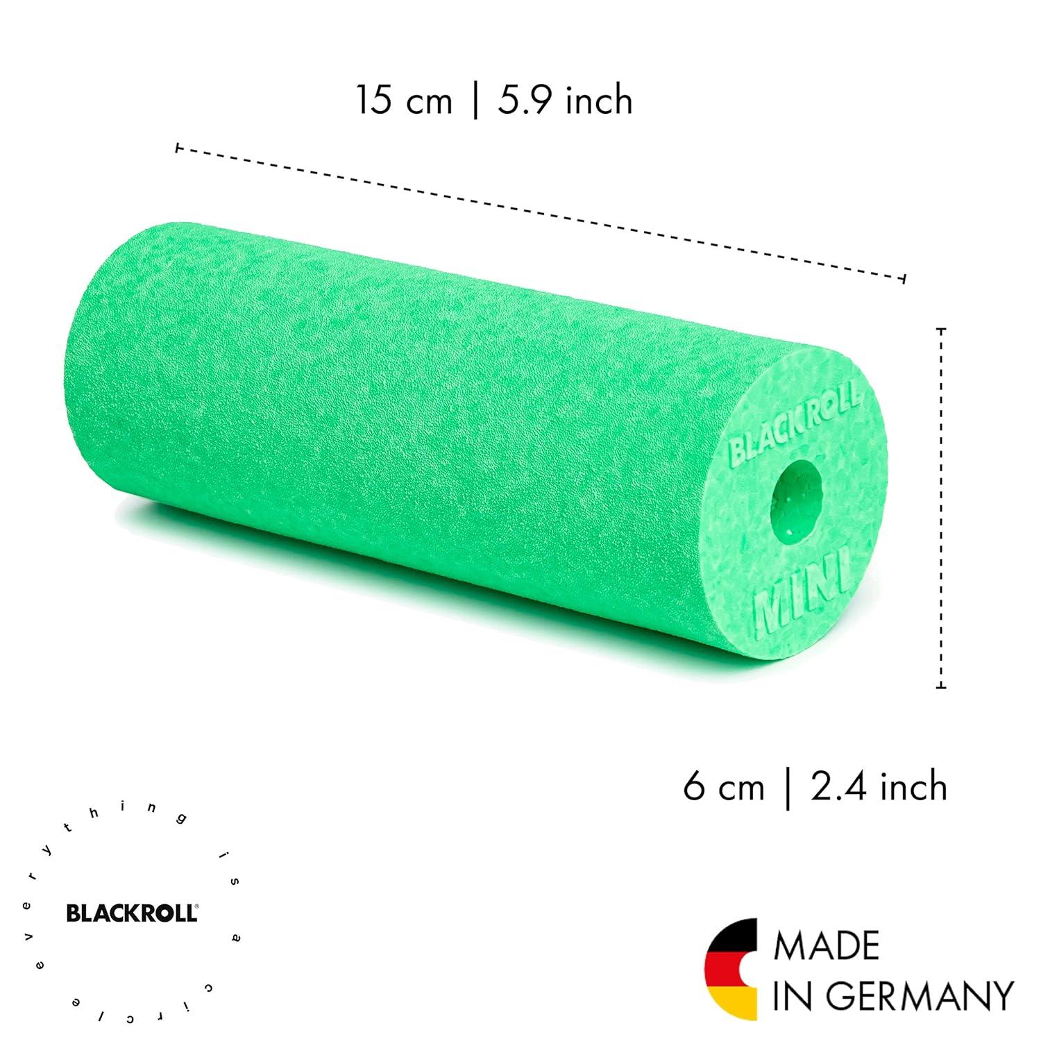 imageBLACKROLL  Mini Foam Roller Massage Tool for Feet Hands and Arms Ideal for Travel Size and Targeted Myofascial Release for Exercise Massage and Muscle Recovery 6quot x 2quot AzureGreen