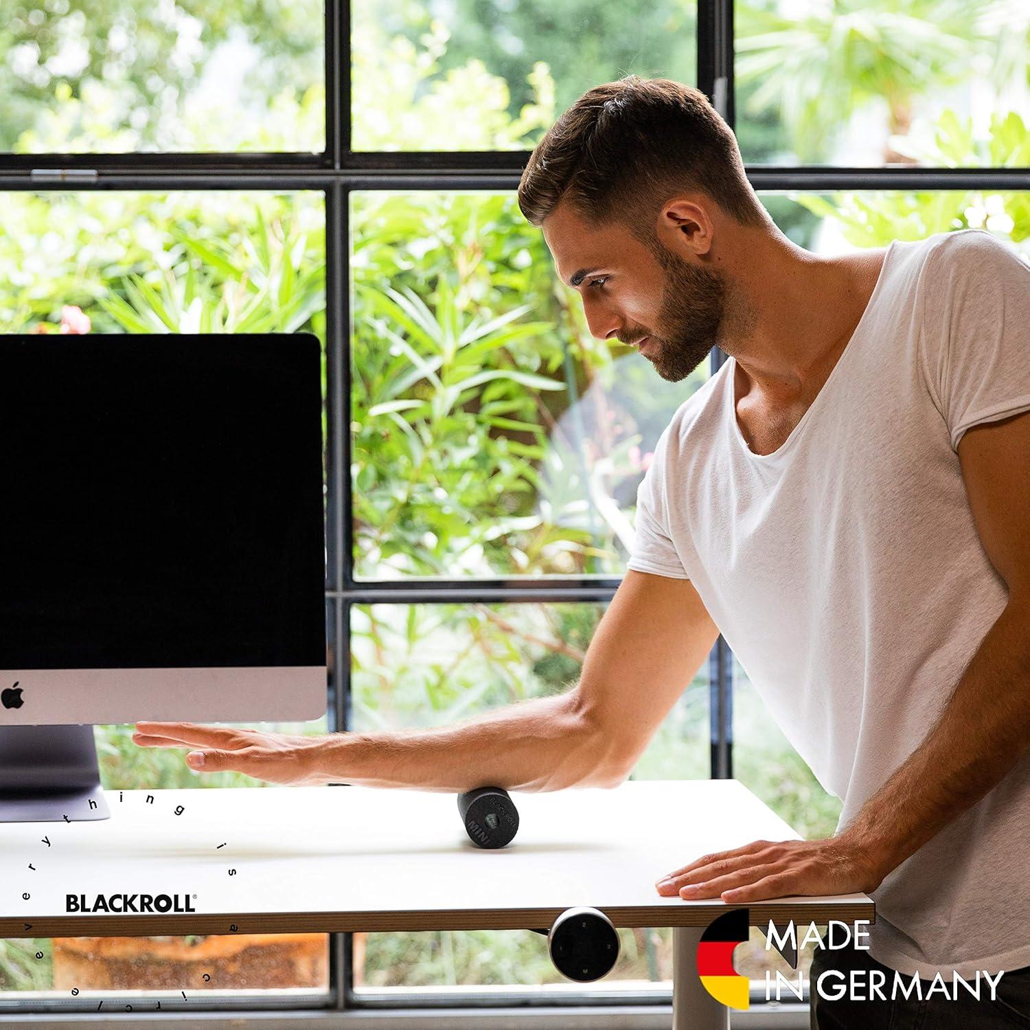 imageBLACKROLL  Mini Foam Roller Massage Tool for Feet Hands and Arms Ideal for Travel Size and Targeted Myofascial Release for Exercise Massage and Muscle Recovery 6quot x 2quot AzureGreen