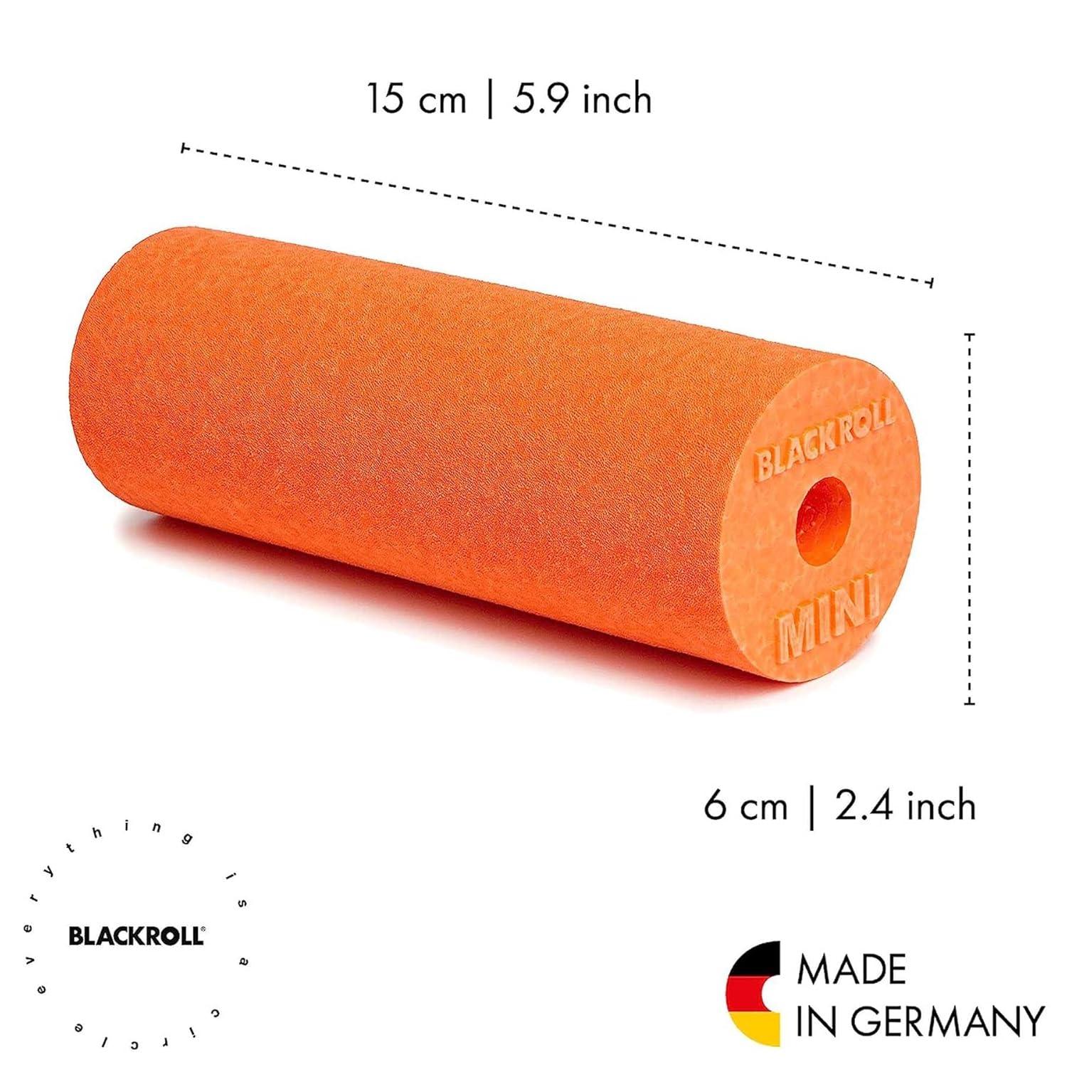 imageBLACKROLL  Mini Foam Roller Massage Tool for Feet Hands and Arms Ideal for Travel Size and Targeted Myofascial Release for Exercise Massage and Muscle Recovery 6quot x 2quot AzureOrange