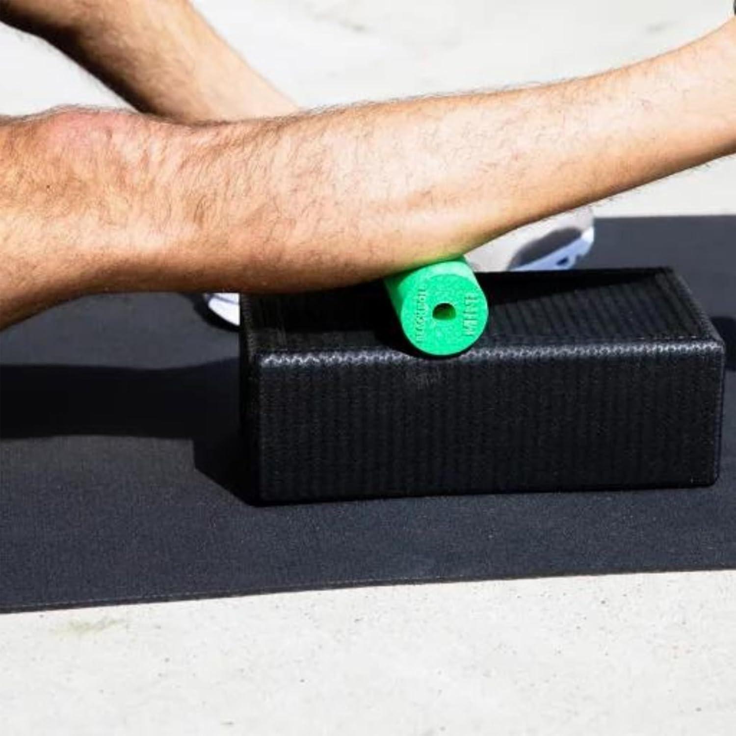 imageBLACKROLL  Mini Foam Roller Massage Tool for Feet Hands and Arms Ideal for Travel Size and Targeted Myofascial Release for Exercise Massage and Muscle Recovery 6quot x 2quot AzureYellow