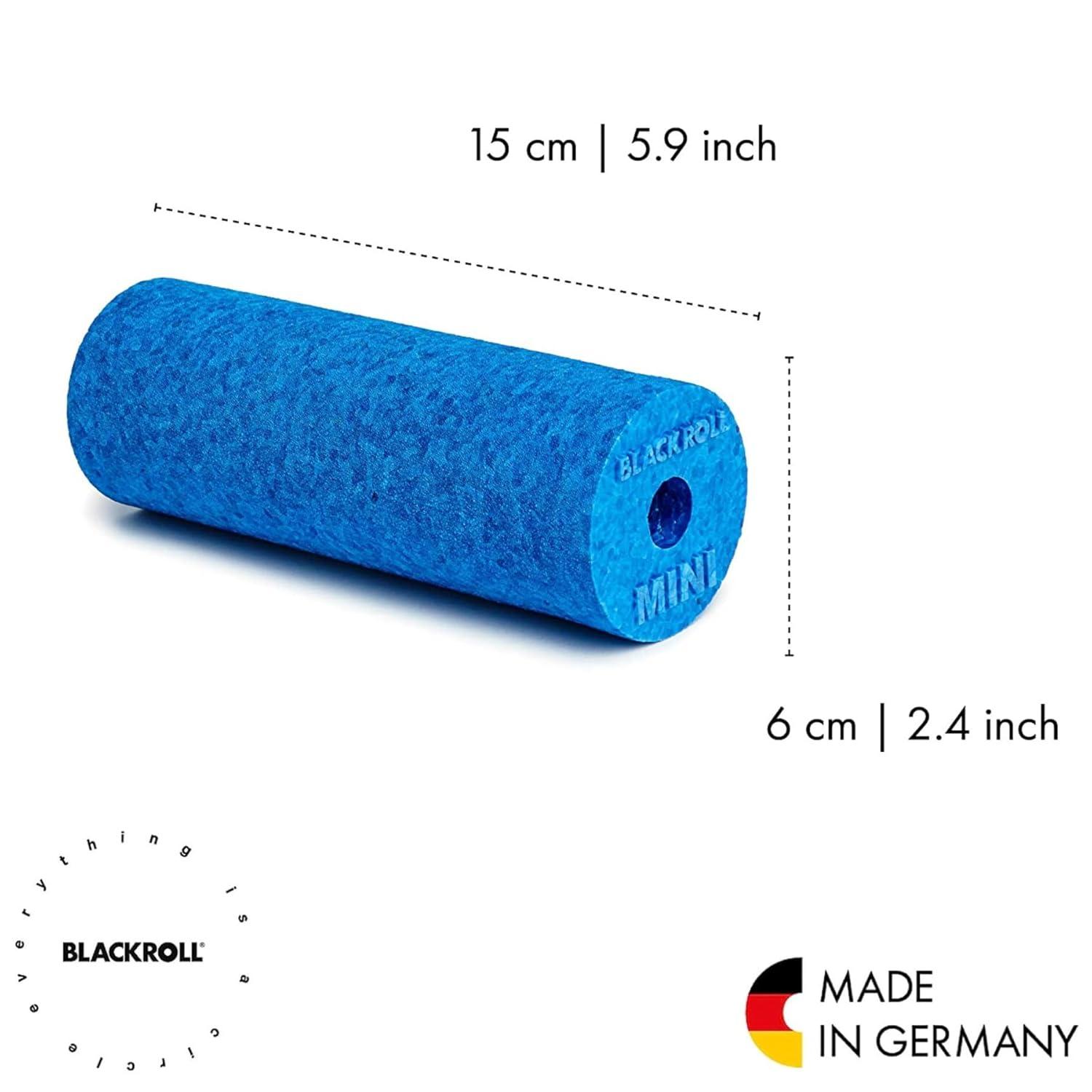imageBLACKROLL  Mini Foam Roller Massage Tool for Feet Hands and Arms Ideal for Travel Size and Targeted Myofascial Release for Exercise Massage and Muscle Recovery 6quot x 2quot AzureAzure