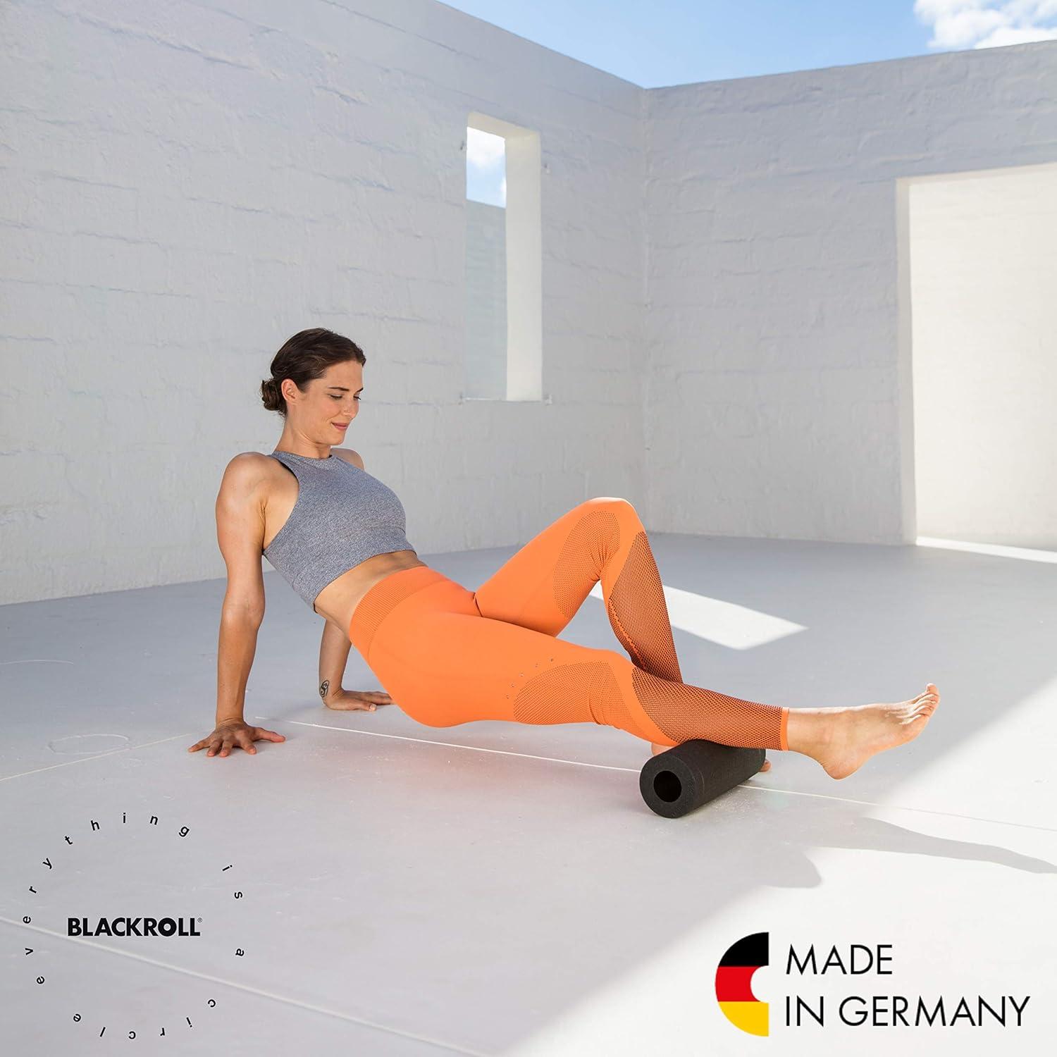 imageBLACKROLL  SLIM Foam Roller Portable Massage and Fitness Tool for Muscle and Myofascial Release Compact for Yoga and Workouts Trigger Point Therapy Foot Roller and Back Stretcher 12 x 4 Black