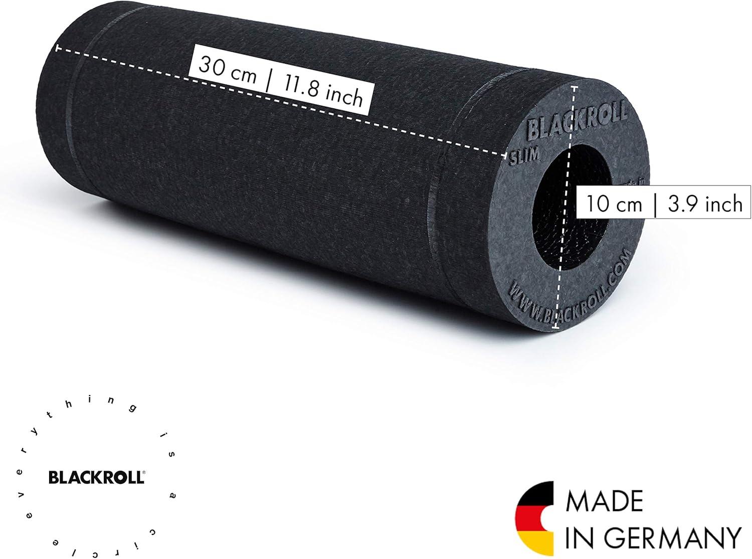 imageBLACKROLL  SLIM Foam Roller Portable Massage and Fitness Tool for Muscle and Myofascial Release Compact for Yoga and Workouts Trigger Point Therapy Foot Roller and Back Stretcher 12 x 4 Black