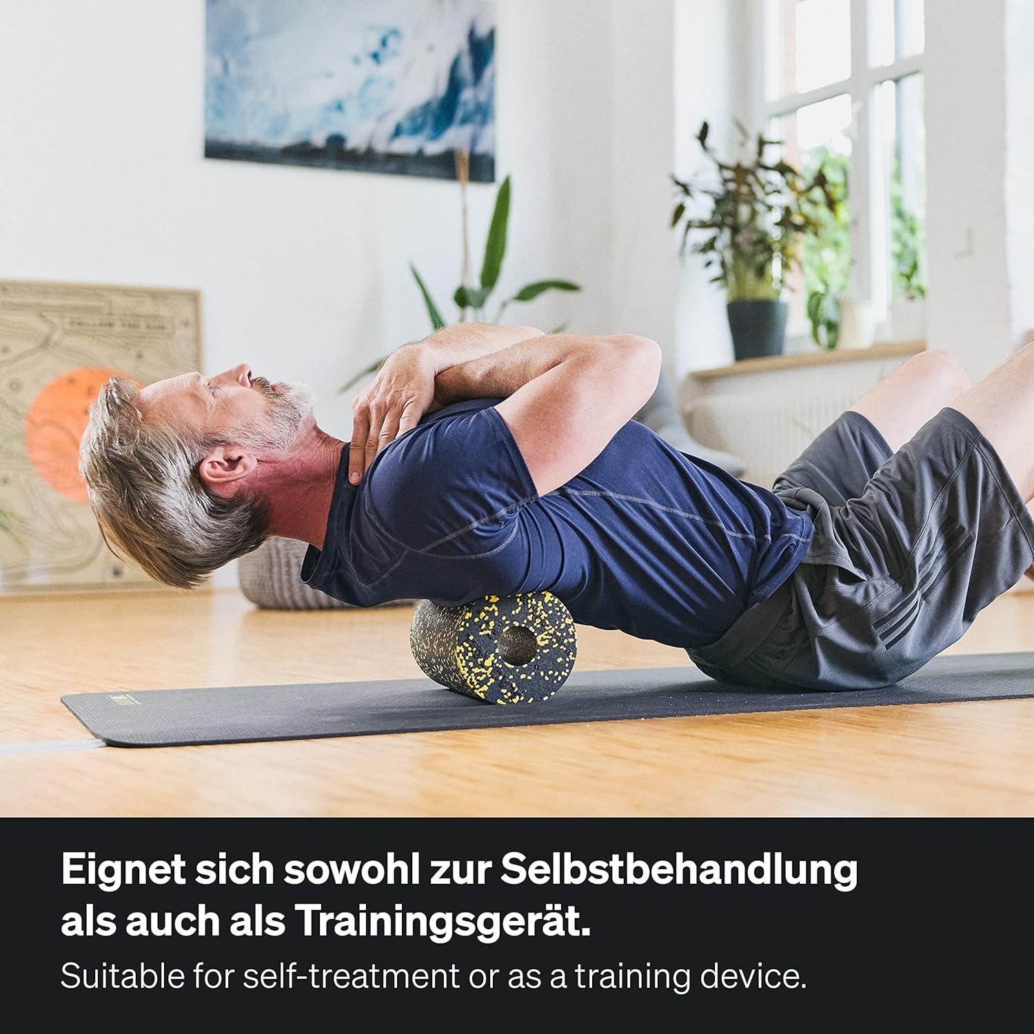 imageBLACKROLL  Standard Foam Roller  Myofascial Trigger Point Release Back Massage Perfect for Yoga Home Workouts Muscle Recovery BlackBlackYellow