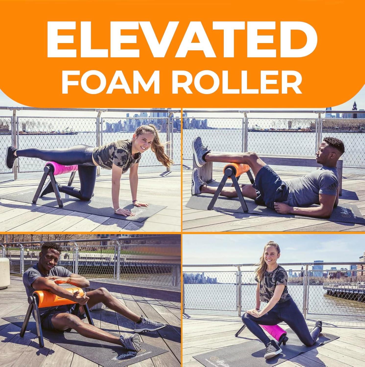 imageactivelife  HighRoller Ergonomic and Elevated Foam Roller Muscle Roller For Physical Therapy and Exercise Deep Tissue Muscle Massage Leg Massager and Foam Roller for Back
