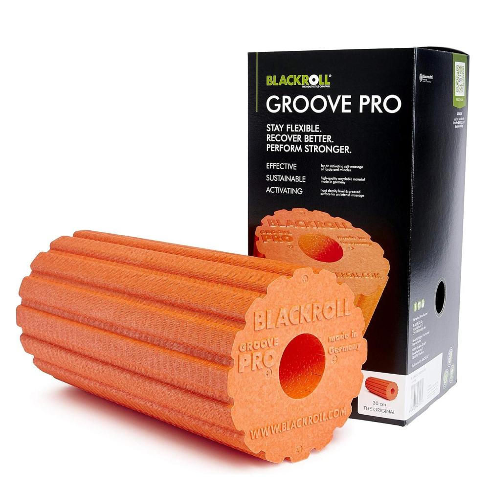 imageBLACKROLL  Groove Pro Foam Roller High Density Foam Roller for Exercise Deep Tissue Massage and Fascia Stimulation Massage Roller for Muscle Recovery Orange