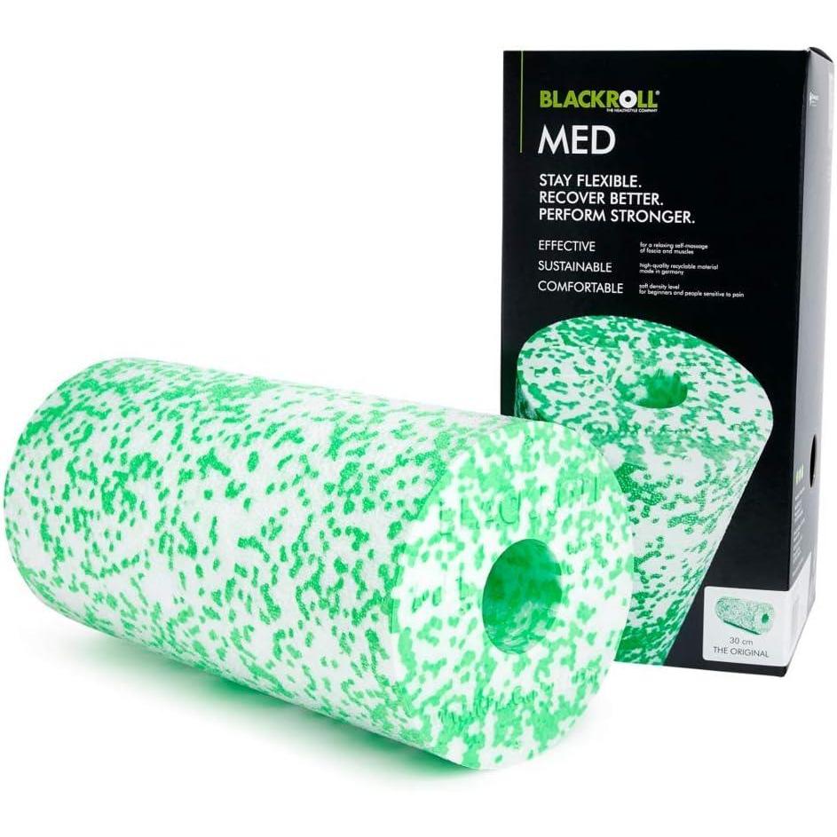 imageBLACKROLL  MED or MED 45 Foam Roller Ideal for Myofascial Trigger Point Release and Back Massage for Yoga Exercise Pilates and Home Gym Workouts and Muscle Recovery WhiteGreenWhiteGreen