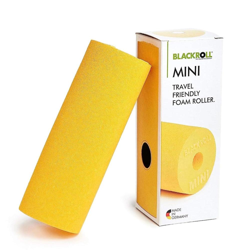 imageBLACKROLL  Mini Foam Roller Massage Tool for Feet Hands and Arms Ideal for Travel Size and Targeted Myofascial Release for Exercise Massage and Muscle Recovery 6quot x 2quot AzureYellow